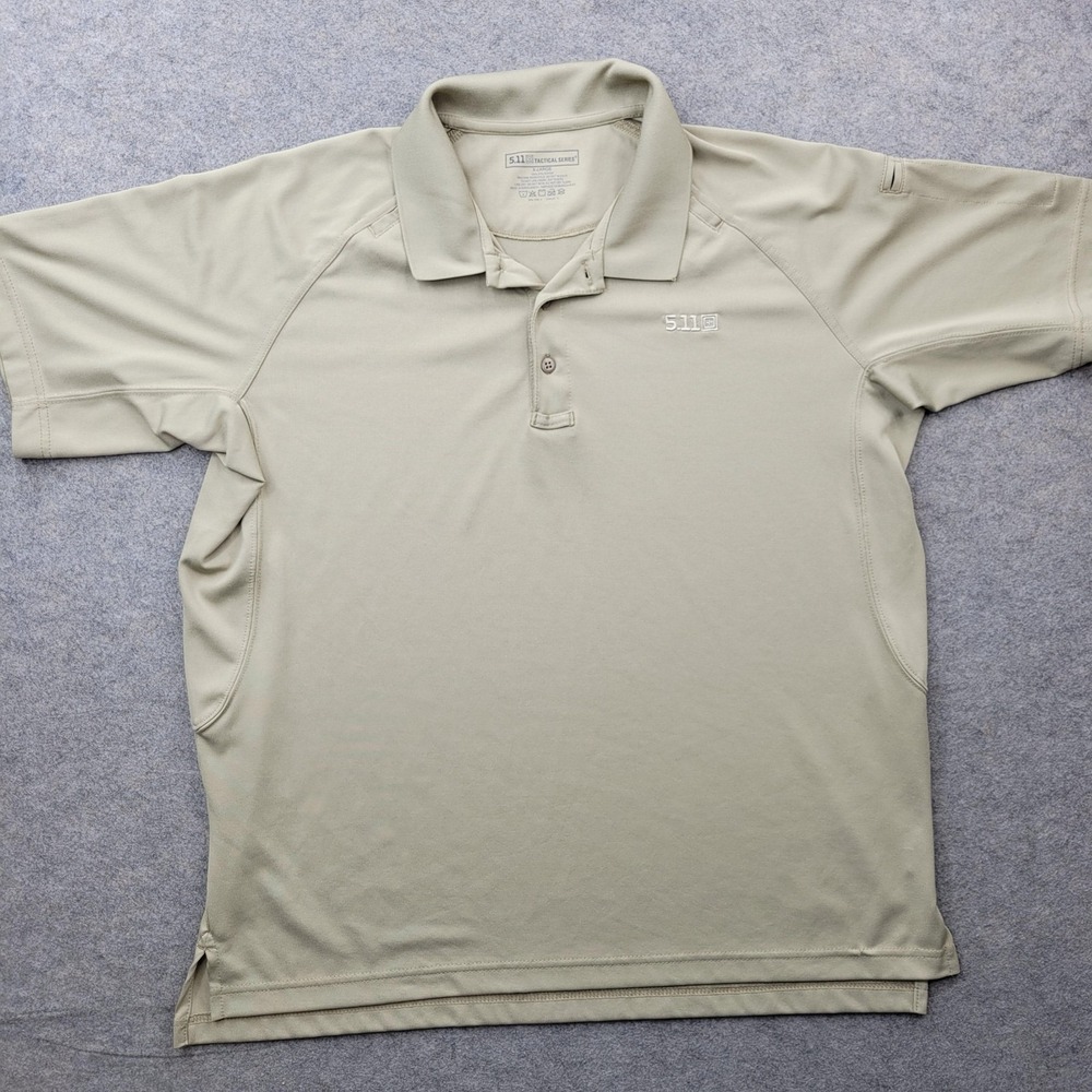 5.11 Tactical Series Polo Shirt Mens XL Beige Solid Tactical Tagless Top